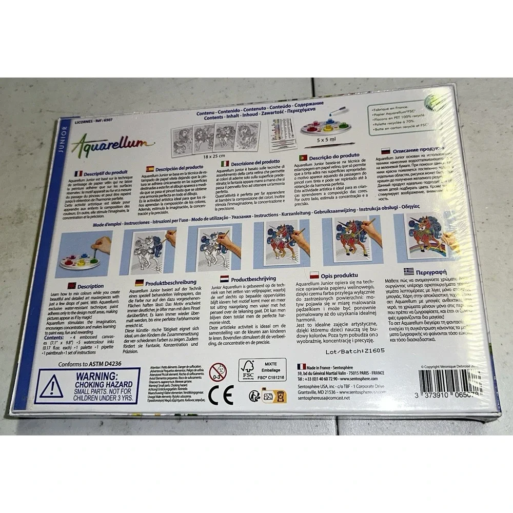 New - SentoSphere Aquarellum Junior‎ - Unicorns - Painting Kit